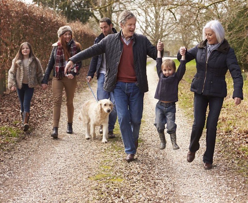 Family on path